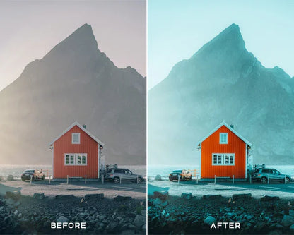 Moody Blue Preset & LUTs Collection – Cool Cinematic Tones for Travel & Landscapes
