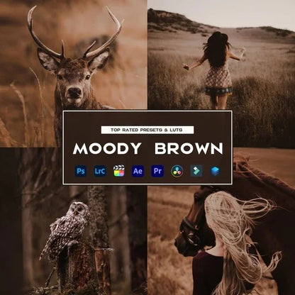 Moody Brown Preset & LUTs Collection – Rich Cinematic Browns for Photo & Video