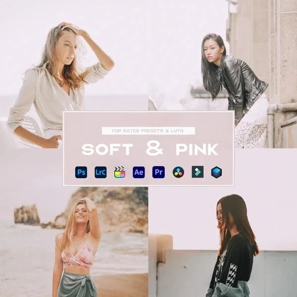 Soft & Pink Preset & LUTs Collection (Romantic Floral Edits)