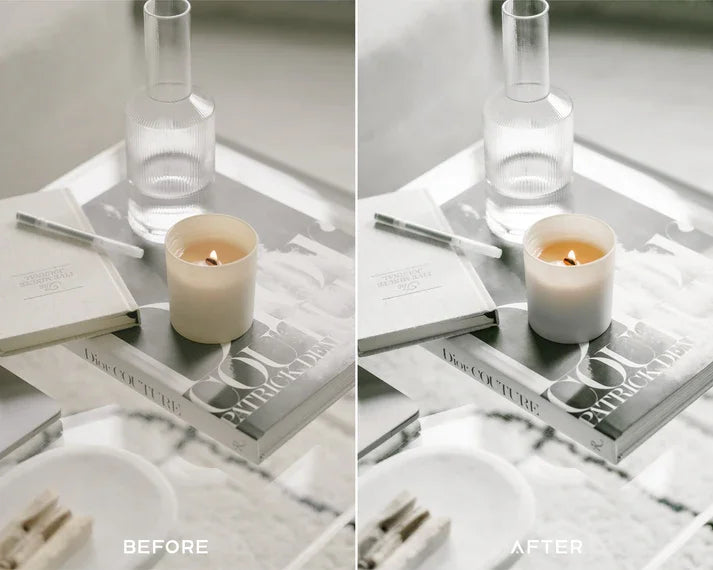 Clean & White Preset & LUTs Collection – Bright Minimal Aesthetic