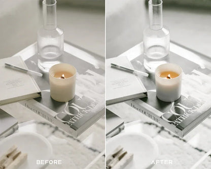 Clean & White Preset & LUTs Collection – Bright Minimal Aesthetic