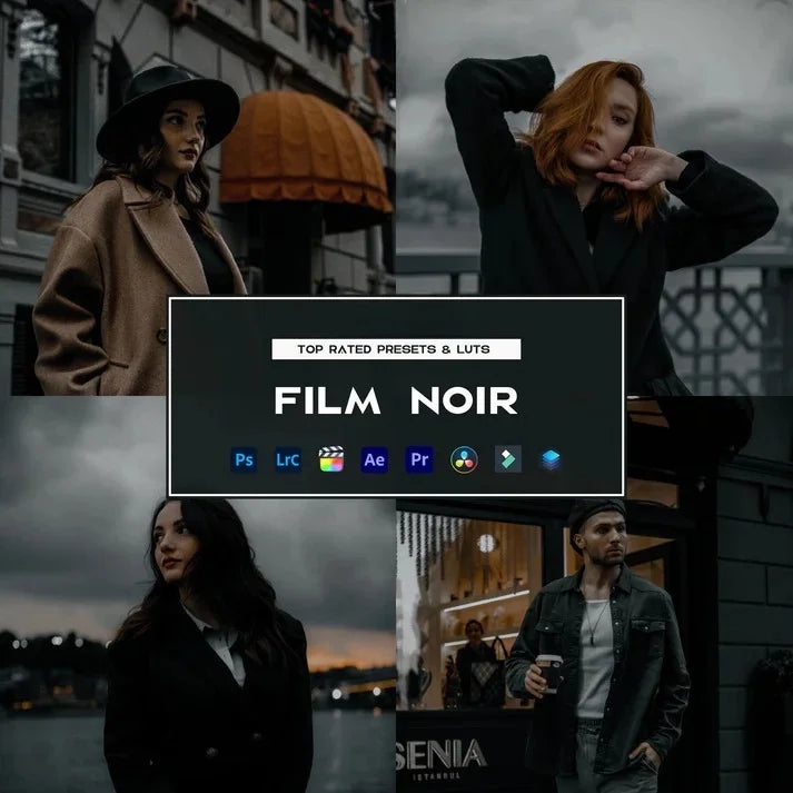 Film Noir Preset & LUTs Collection – Vintage Cinematic Looks